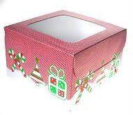 Christmas Set of 6 x Cupcake box 4 cup cakes XMAS gift box NEW 16cm 