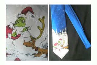THE GRINCH WHO STOLE CHRISTMAS MAX THE DOG SILK FABRIC NECKTIE TIE DR 