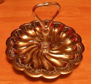 VINTAGE KROMEX* CHROME AND BRASS 3 TIERED TIDBIT SERVING TRAY, MADE IN 