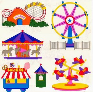 Mrs. Grossmans Kids Carnival Rides Roller Coasters 25 Sheets Stickers 