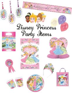 DISNEY PRINCESS PARTY ITEMS Cinderella, Tiana, Belle, etc. ~ Plates 