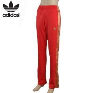 Adidas Originals Superstar Mens 2XL Track Pants Bottoms Aero Red Gold 