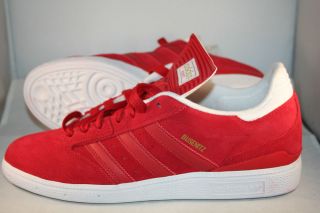 Adidas Originals Busenitz US 9.5 UK 9 Red/Red/White Campus Suede 