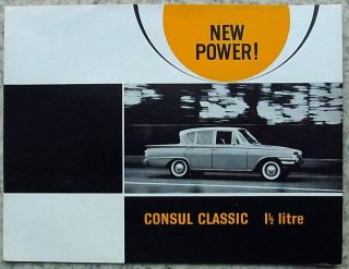 FORD CONSUL CLASSIC 1 ½ LITRE Car Sales Brochure 1963 #X868/862