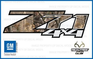 2009 Chevy Silverado Z71 4x4 decals Realtree AP Camo stickers side bed 