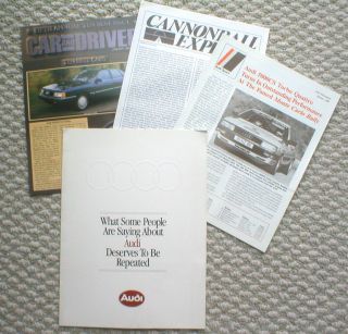1986/1987 AUDI 5000CS Turbo Quattro Brochure Articles: 5000 CS, 5000 