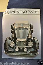 1980 Doval Shadow B Neo Classic Replica Car Sales Brochure Sheet Near 