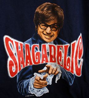 Austin Powers Shagadelic Shall We Shag Now Or Later 1998 T Shirt Mens 