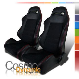   SUEDE LEATHER BLACK RACING SEATS PASSAT GOLF GTI (Fits: Dodge Charger