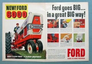 1961 Ford 6000 Tractor Ad NEW FORD GOERS BIG IN A GREAT BIG WAY FORD 