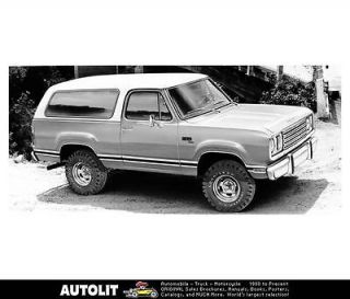 1978 Plymouth Trail Duster Sport Utility Vehicle Factory Photo