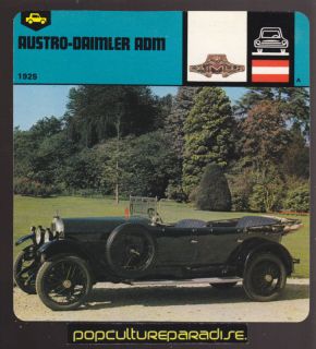 1925 AUSTRO DAIMLER ADM 1st Ferdinand Porsche CAR CARD