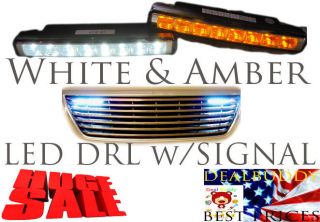 Porsche White Fog Dual LED DRL Light Amber Turn Signal   FREE 2 3 USA 
