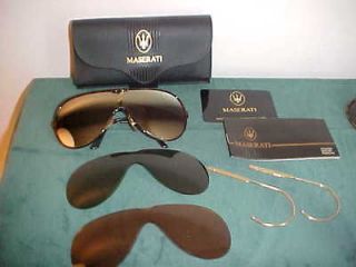 VINTAGE AUTHENTIC MASERATI SUNGLASSES EXTRA LENSES AND ARMS WITH CASE