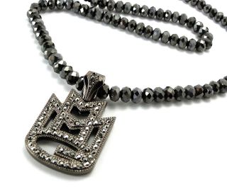 ICED OUT MMG MAYBACH MUSIC GROUP PENDANT 8mm & 24GLASS BEAD CHAIN 
