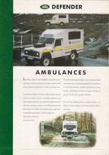 Land Rover Defender Ambulance 1994 95 UK Market Sales Brochure 110 130