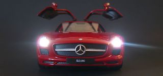 24 Mercedes Benz SLS AMG custom lights LED die cast police diorama 