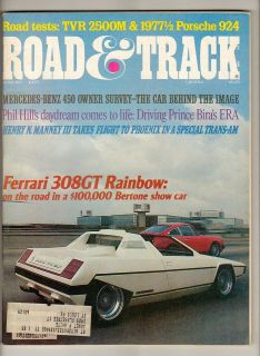   Car Magazine Aug 1977 Ferrari 308GT Rainbow Trans Am TVR 250M Kart