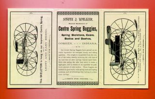 1885 STUTZ & WALKER HORSE DRAWN BUGGY SALES FOLDED ADVERTISEMENT 