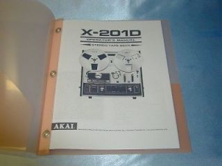 AKAI X 201D REEL TO REEL TAPE DECK OPERATORS MANUAL