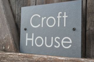 Engraved WELSH Slate House Sign Plaque Na​me Number ANY SIZE ONLY £ 