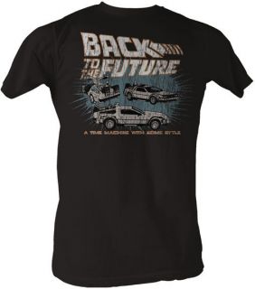   Back To The Future Time Machine With Style Adult T Shirt S XXL