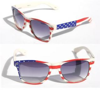Patriotic wayfarer USA American flag Star Strip Sunglasses Vintage 80 