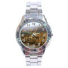 Mens Deer at Water Stainless Steel Analogue Watch