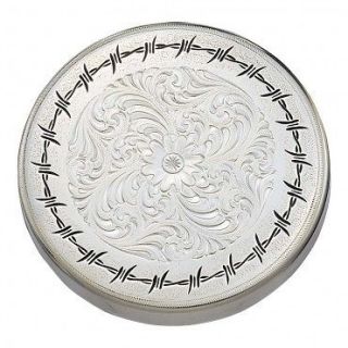 Montana Silversmiths LID5 Snuff Lid Barb Wire Pattern Flower Accent