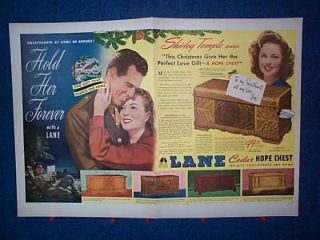 1945 Shirley Temple 2 Pg Ad Lane Cedar Hope Chest