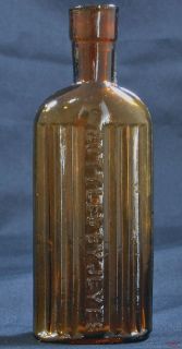 Antique Edwardian Amber Poison Bottle Bottled by Jeyes Vtg Apothecary 
