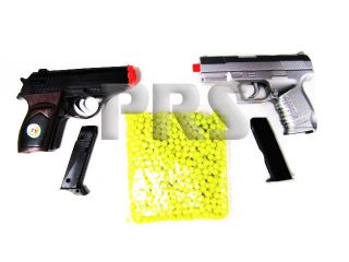   Air Soft Pistol Kit 2 Airsoft Guns W/ 1000 free 6mm BBs / Pellets