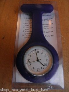 Purple Silicone Pendant Fob Nurses Watch Analogue UK Seller NEW
