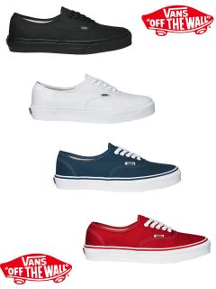Genuine Vans Authentic Black, White, Navy, Red Colors. Canvas Sneakers 