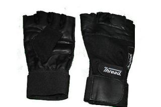 HEAVYLIFT, WORKOUT COW LEATHER GLOVES,WITH EXTRA WRIST STRAP THREAD 
