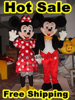 MICKEY AND MINNIE MOUSE 2 MASCOT COSTUME ADULT SIZE CARTOON