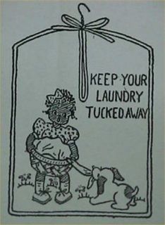 Vintage Black Americana Mammy Laundry BAG Transfer Pattern Too CUTE