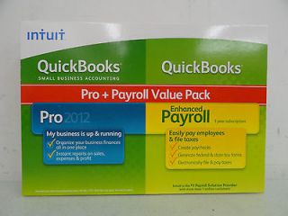 QuickBooks Pro W/QB MANAGE BUSINESS Enhanced Payroll 2012 416948 [OLD 