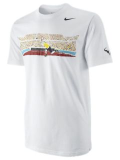 Nike Rafael Nadal Ace Fuego Rafa White Mens Tee Tennis Shirt Size XL