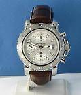 Montblanc 35777 Sport Steel Chronograph Auto Silver Dial Brown Strap 