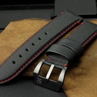   /Red Diver Leather Strap Band+PVD Buckle for 44 Panerai Watch #103