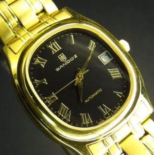   MADE GOLD SANDOZ AUTOMATIC SELF WINDING MENS WATCH OLD STOCK AUTOWIND