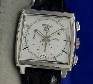 Mens Tag Heuer Monaco Automatic Chronograph Watch   MOP Dial 