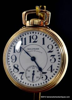 1940 Waltham 23J Vanguard RR Pocket Watch 16s Model 1908 Ready to Use 