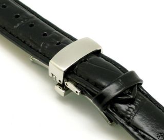 20mm Black watch strap Butterfly Clasp for Tissot