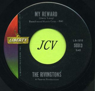 THE RIVINGTONS Kickapoo Joy Juice / My Reward R&B SOUL 45 RPM 