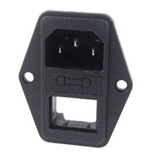 AC 250V 10A Fuse Rocker Switch Holder IEC320 C14 Inlet Male Power Plug 