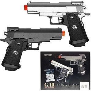 Full Metal Combo Airsoft Handgun 2 Pack with BBs Shipped VIA USPS 