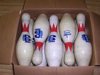 Case of 10 Used Bowling Alley Pins Bowling Pin Lane Crafts Lamp 