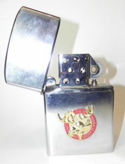 JUMBO SIZED Zippo Lighter   P.A.P. Moose Emblem 7 Tall 1960s
